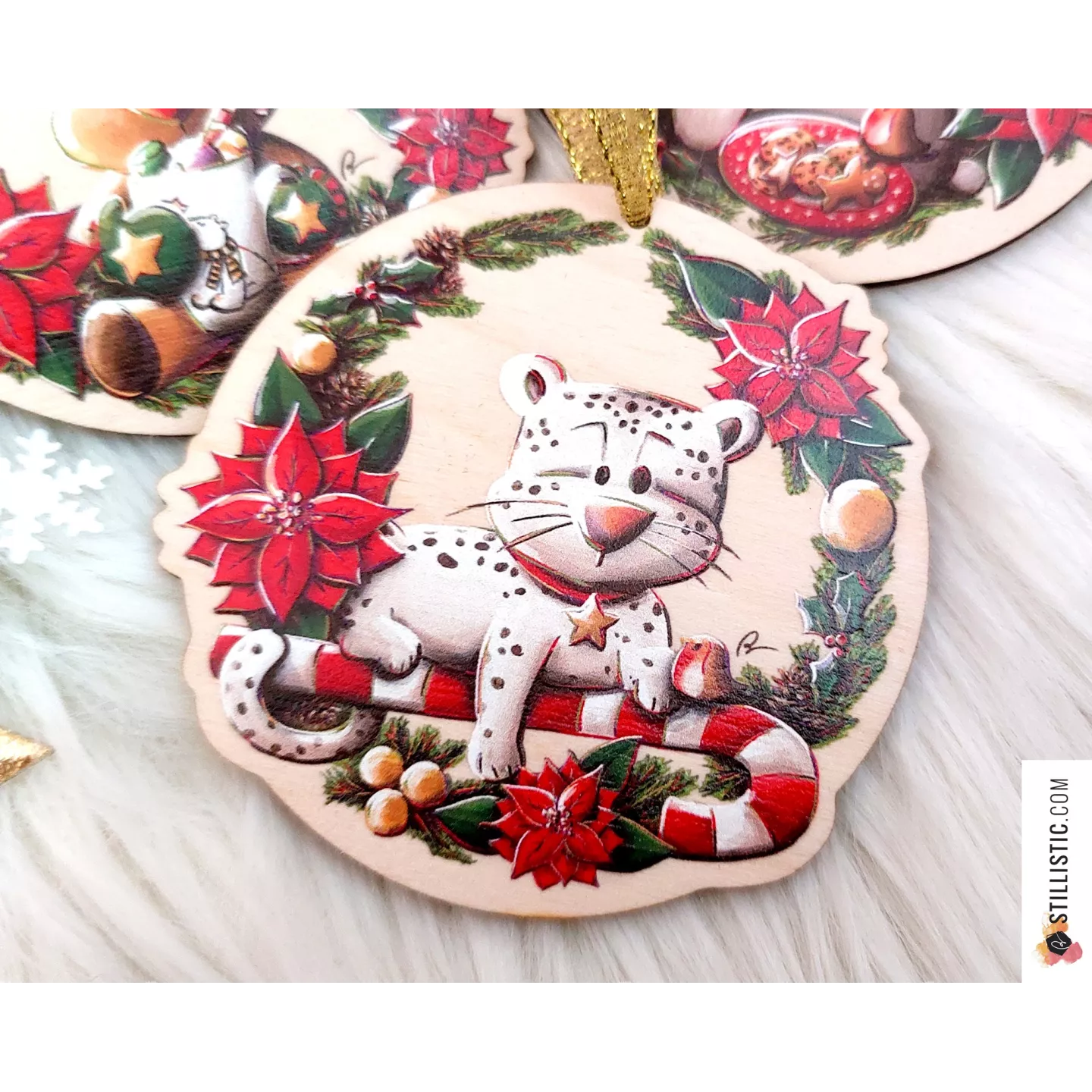 Décorations de Noël en bouleau animaux