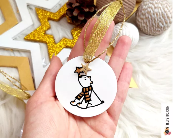 Médaillon animaux de noël en céramique