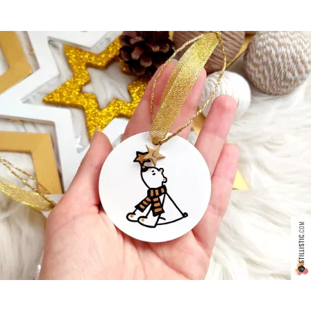 Médaillon animaux de noël en céramique