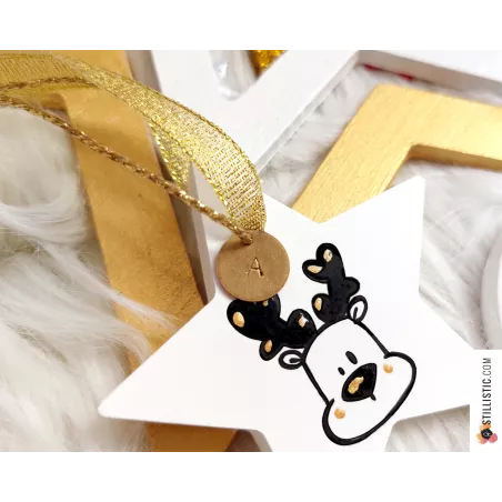 Médaillon animaux de noël en céramique