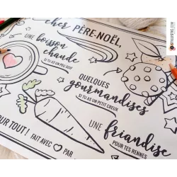 Set de table du Père Noël à imprimer et colorier