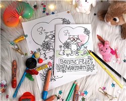 Carte fête des mères à imprimer et colorier pour enfants avec illustrations animaux