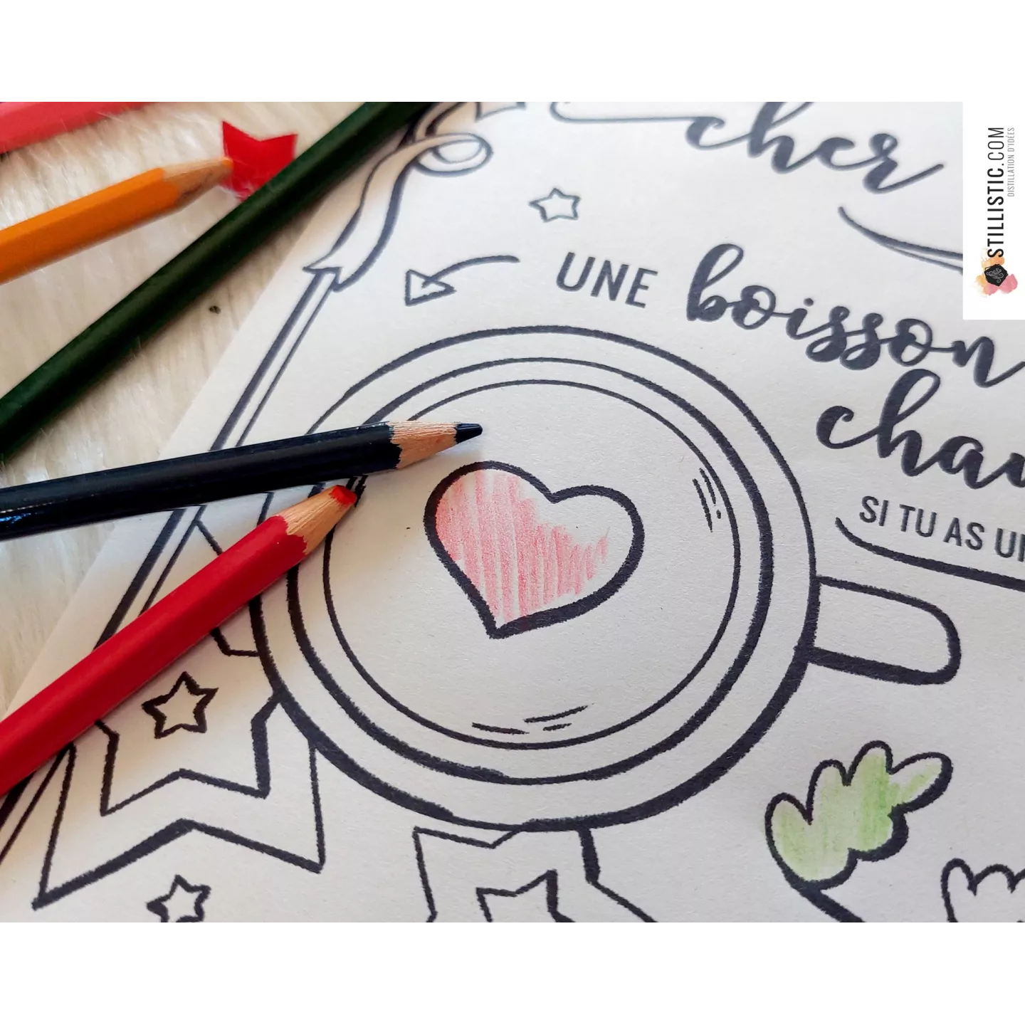 Set de table du Père Noël à imprimer et colorier