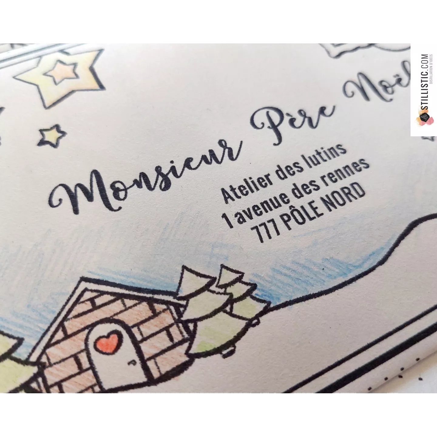 Lettre au Père Noël + enveloppe à imprimer et colorier