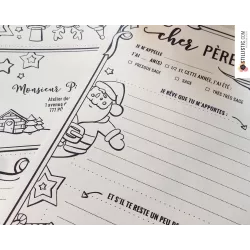 Lettre au Père Noël + enveloppe à imprimer et colorier