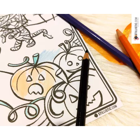 Set de table Halloween à imprimer et colorier