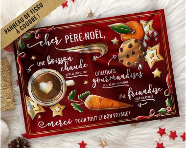 Coupon tissu Set de Table du Père Noël à découper et à coudre