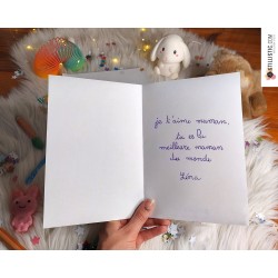 Carte merci maîtresse à imprimer et colorier pour enfants avec illustrations animaux