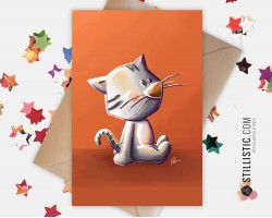 Carte de voeux Illustration Bébé chat