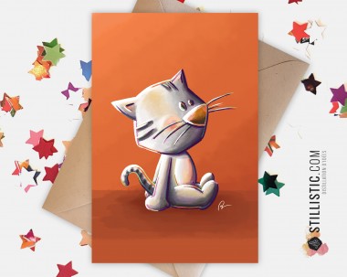 Carte de voeux Illustration Bébé chat