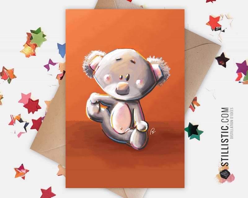 Carte de voeux Illustration Bébé koala