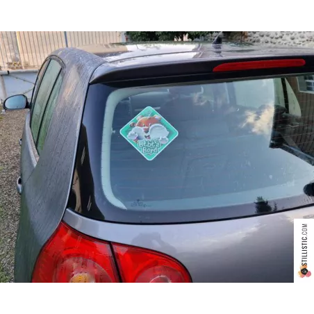 Pancarte voiture bébé à bord animal Koala avec ventouse