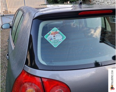 Pancarte voiture bébé à bord animal Tigre avec ventouse