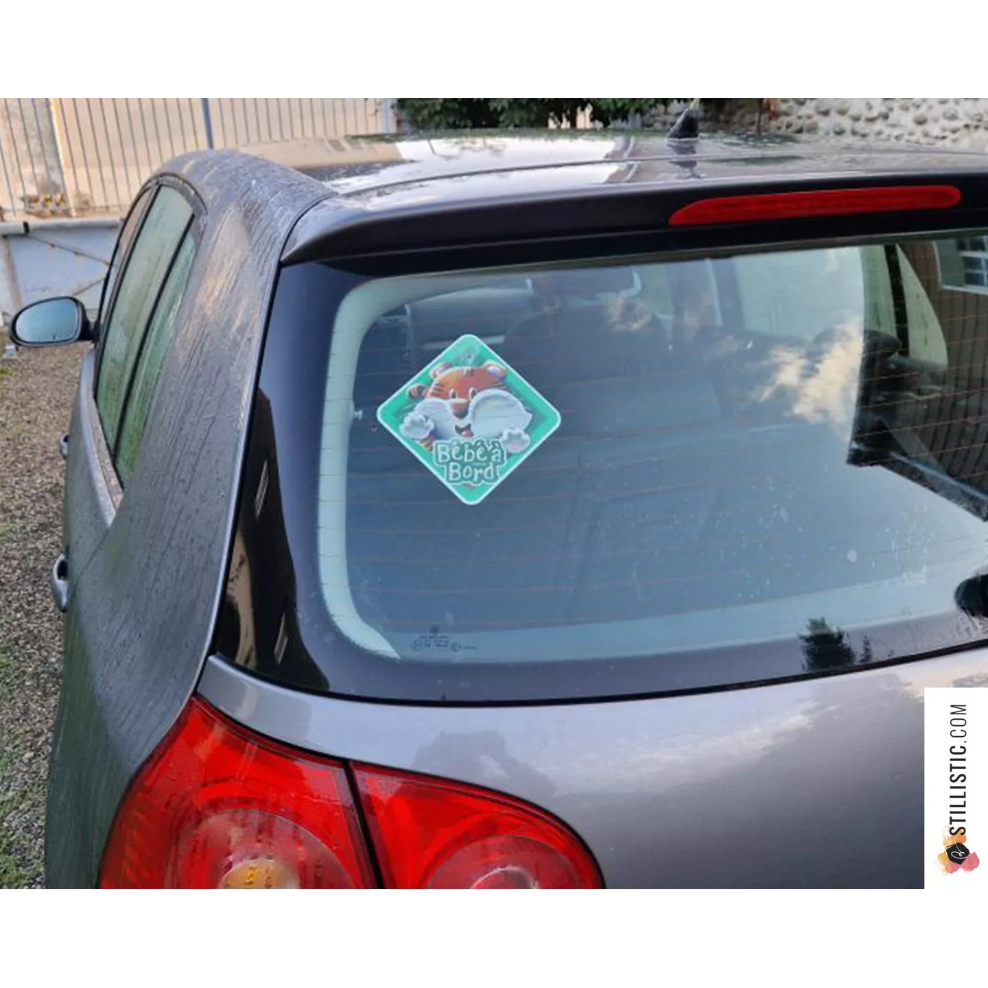 Pancarte voiture bébé à bord animal Tigre avec ventouse