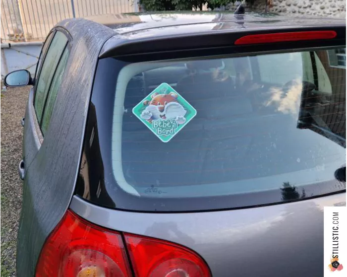 Pancarte voiture bébé à bord animal Renard avec ventouse