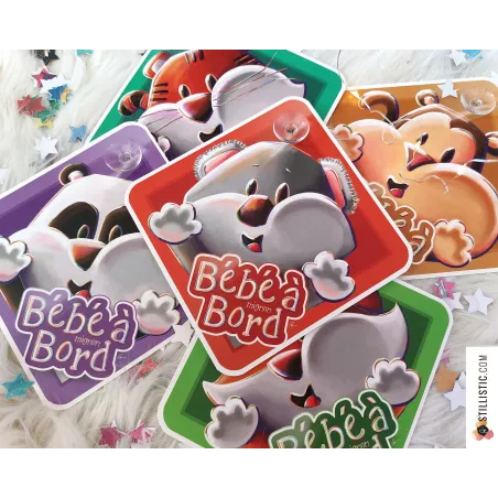 Pancarte voiture bébé à bord animal Panda avec ventouse