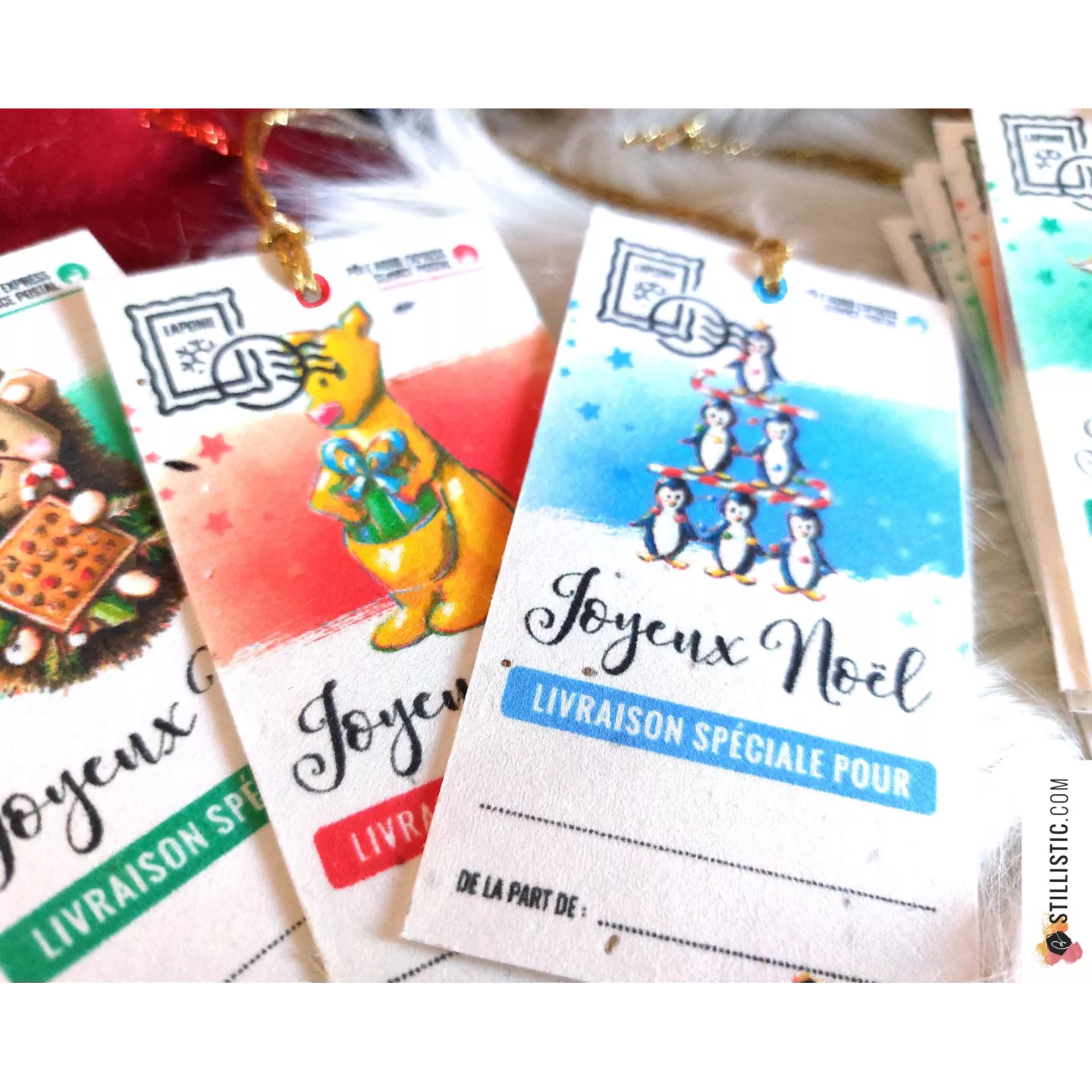 Etiquettes cadeaux animaux de Noël à planter (éco-responsable)