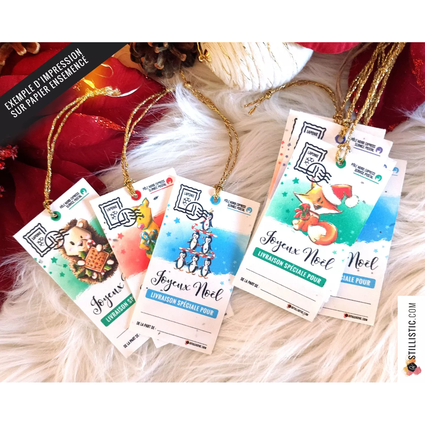 Etiquettes cadeaux de Noël à télécharger et imprimer