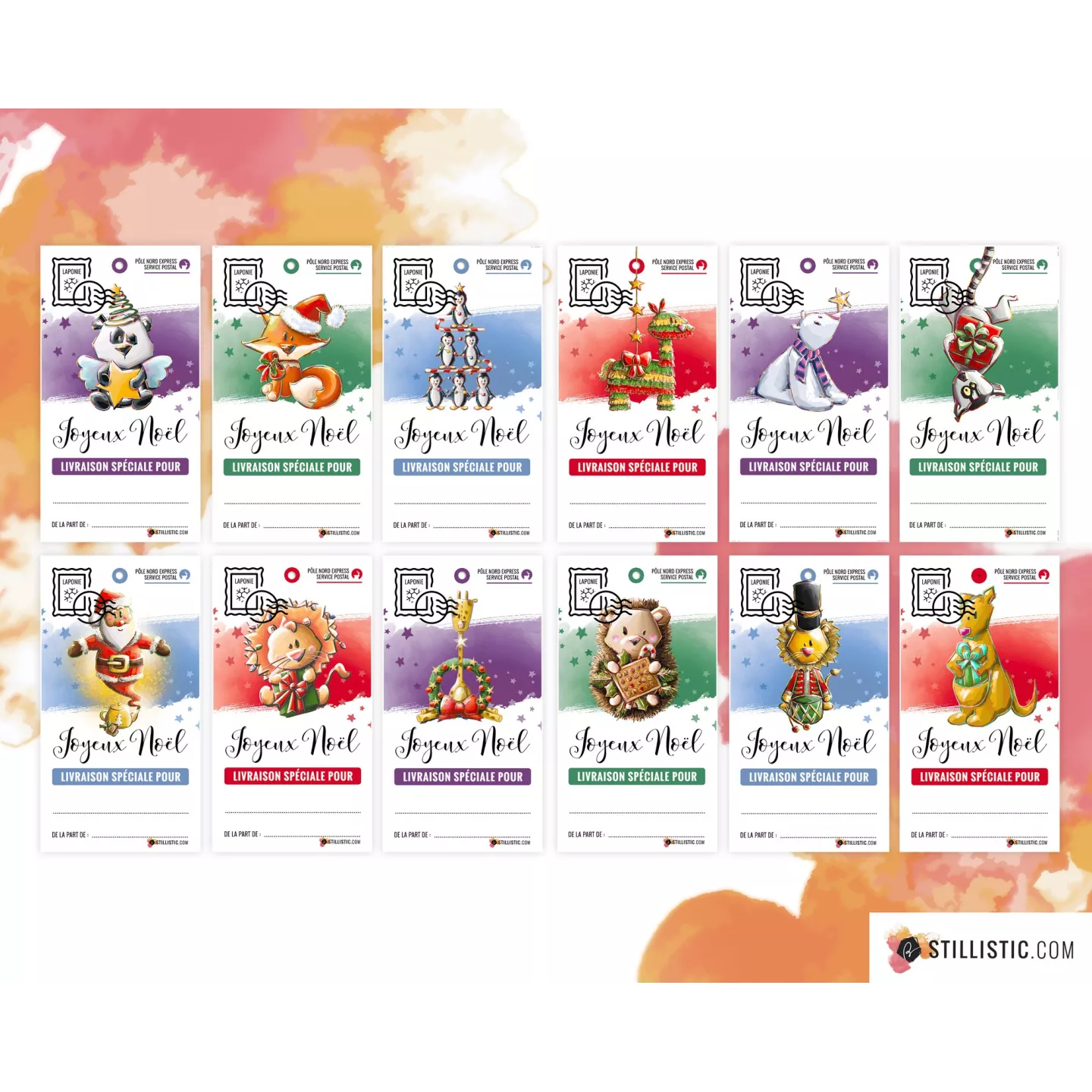 Etiquettes cadeaux de Noël à télécharger et imprimer