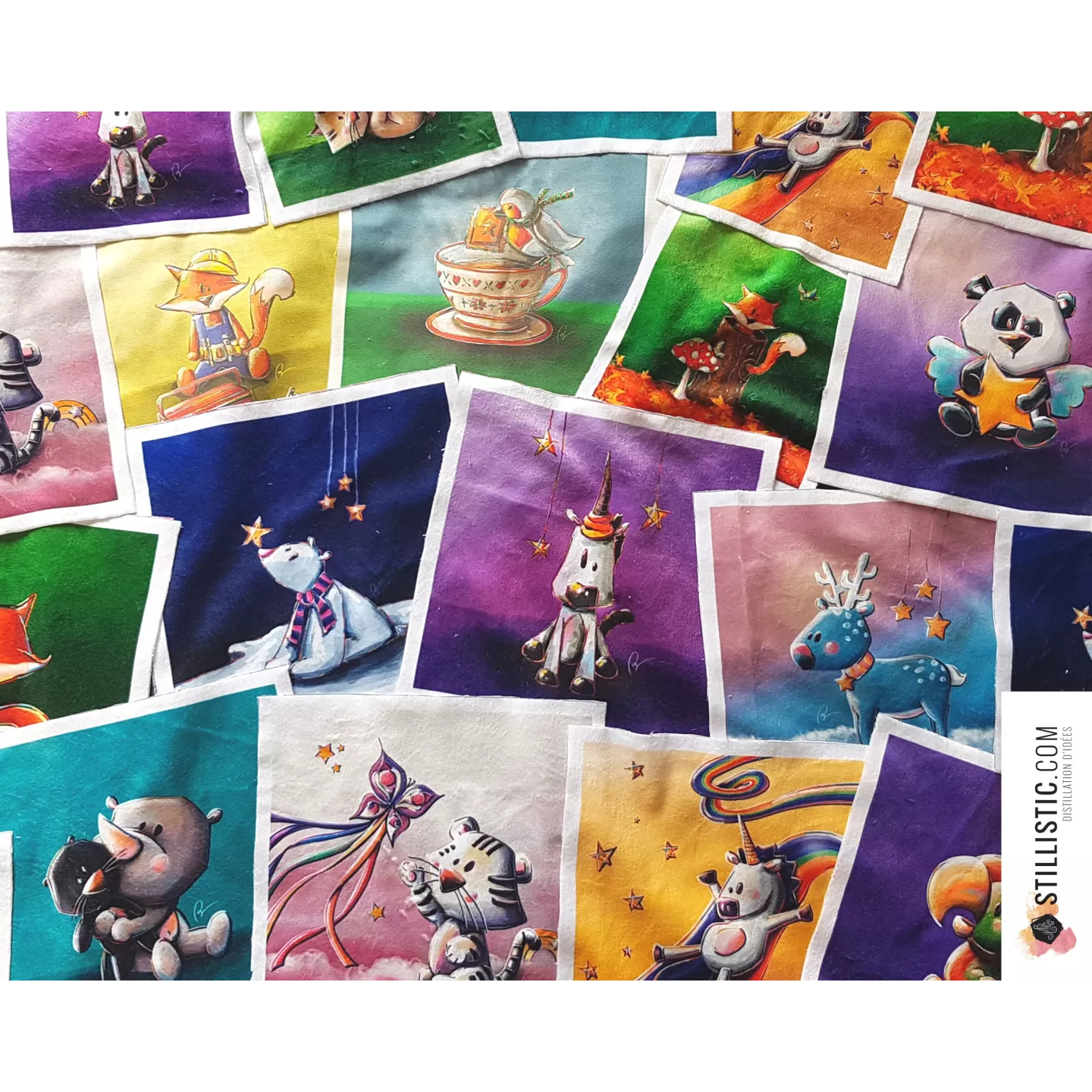 Coupon tissu illustré coton ou minky