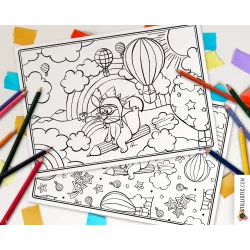 Lot de 2 Sets de table Renard et crayons à imprimer et colorier