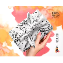 Coupon Furoshiki coloriable Chiot et hérissons