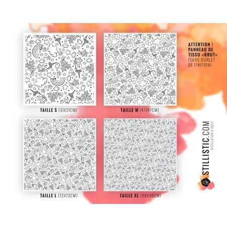 Coupon Furoshiki coloriable Licorne et arc-en-ciel