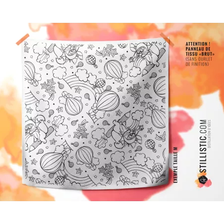 Coupon Furoshiki coloriable Renard et crayons