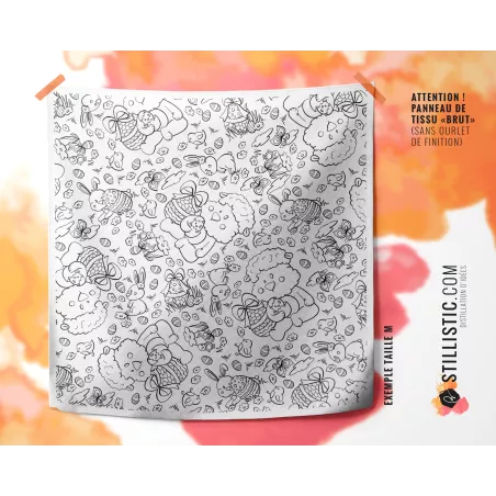 Coupon Furoshiki coloriable Agneau Pâques