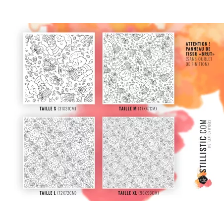 Coupon Furoshiki coloriable Agneau Pâques