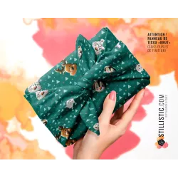 Coupon Furoshiki Animaux du pôle vert foncé