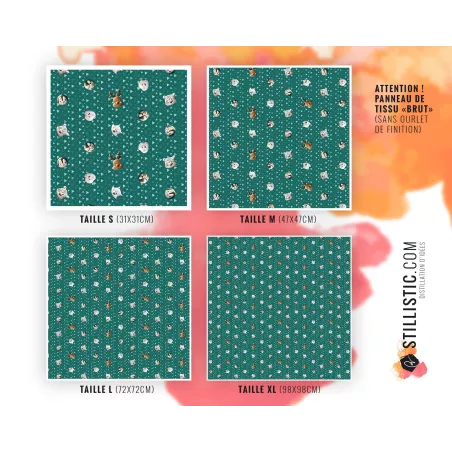 Coupon Furoshiki Animaux du pôle vert foncé
