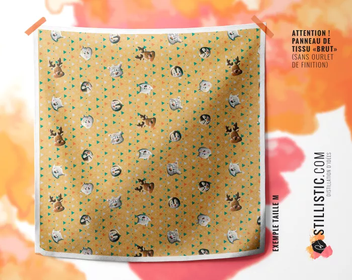 Coupon Furoshiki Animaux du pôle jaune