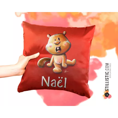 Coupon tissu Coussin de naissance Bébé Castor