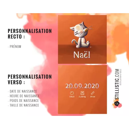 Coupon tissu Coussin de naissance Bébé Chat