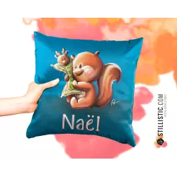 Coupon tissu Coussin de naissance Bébé Ecureuil