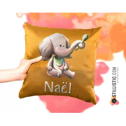 Coupon tissu Coussin de naissance Bébé Eléphant