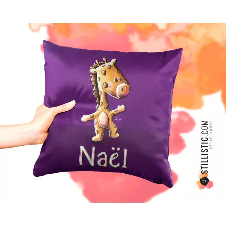 Coupon tissu Coussin de naissance Bébé Girafe