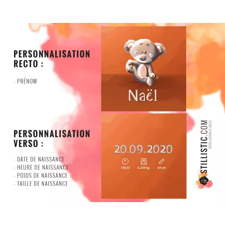 Coupon tissu Coussin de naissance Bébé Koala