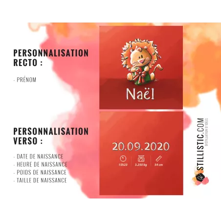 Coupon tissu Coussin de naissance Bébé Lion