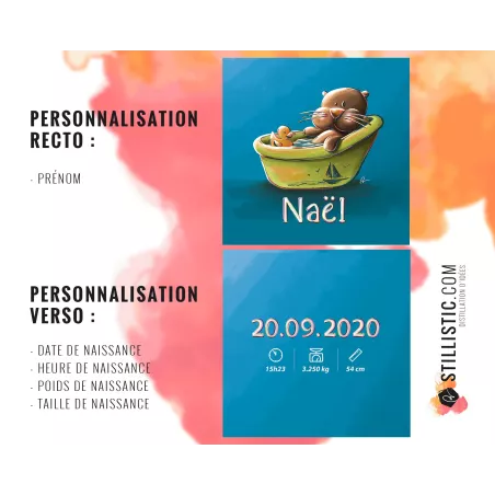 Coupon tissu Coussin de naissance Bébé Loutre