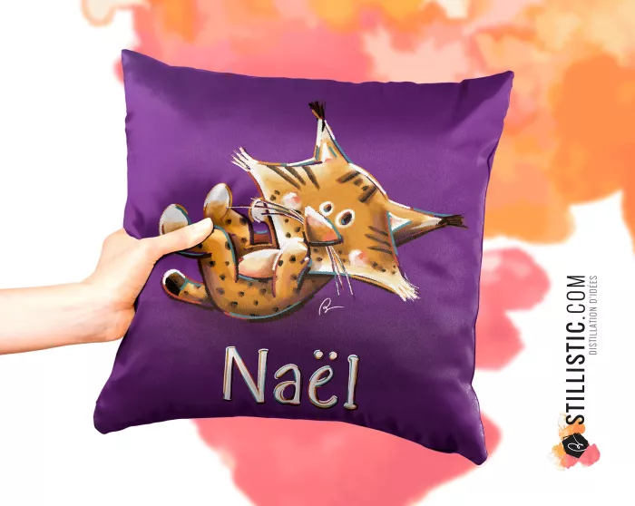 Coupon tissu Coussin de naissance Bébé Lynx