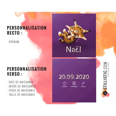 Coupon tissu Coussin de naissance Bébé Lynx