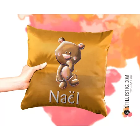 Coupon tissu Coussin de naissance Bébé Ours