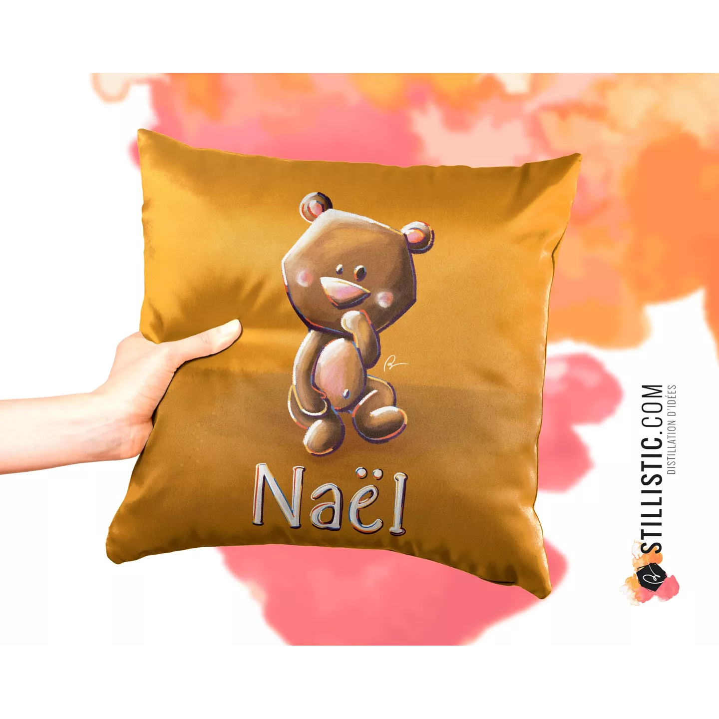 Coupon tissu Coussin de naissance Bébé Ours