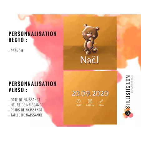 Coupon tissu Coussin de naissance Bébé Ours