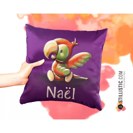 Coupon tissu Coussin de naissance Bébé Perroquet