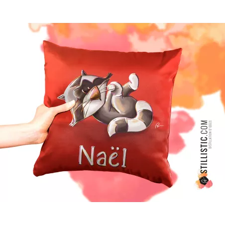 Coupon tissu Coussin de naissance Bébé Raton-Laveur