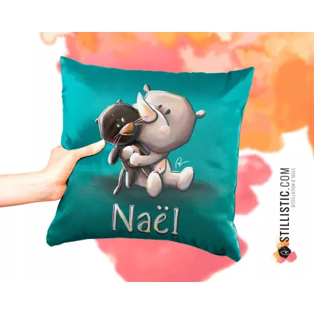 Coupon tissu Coussin de naissance Bébé Rhinocéros