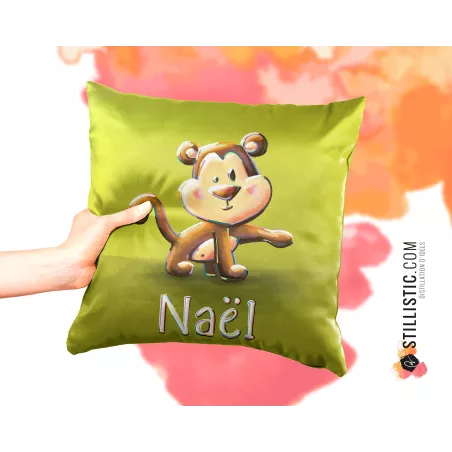 Coupon tissu Coussin de naissance Bébé Singe